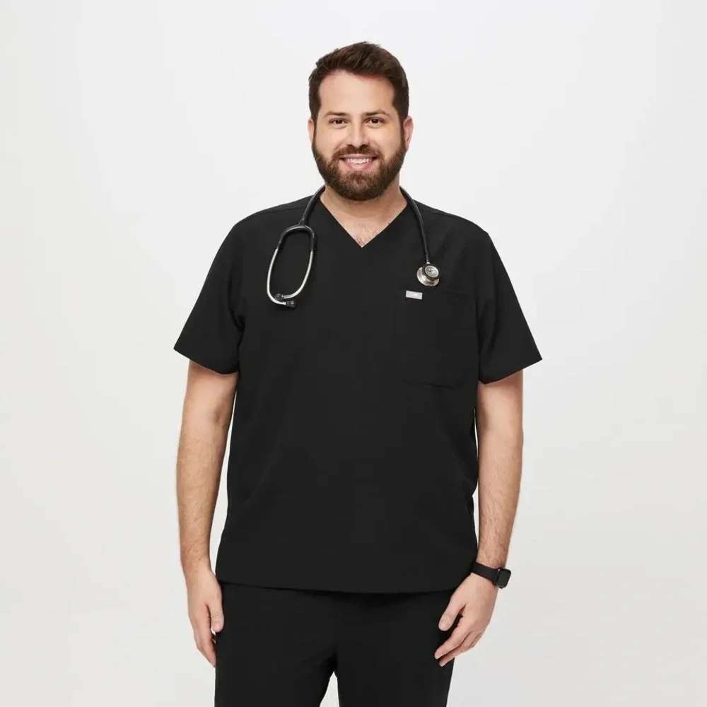 FIGS Leon Men’s Black Scrub Top BNWT - Picture 1 of 7